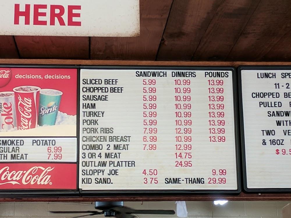 outlaw's bar-b-que Menu image 3